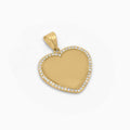 Gold Heart Pendant – Engravable or Picture with Stone Border in 14k - Pendants - Laurita Jewelry
